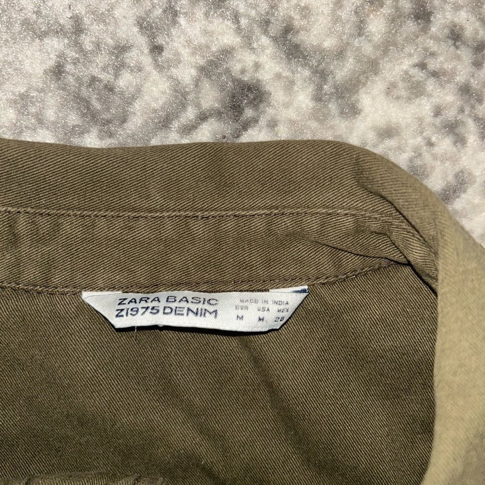 Zara Basic Denim Army Style Patch And Embroidered… - image 5